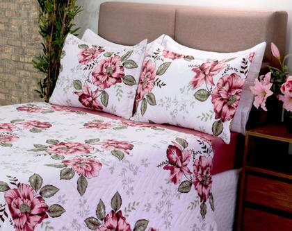 Imagem de KIT Colcha Cobre Leito Bouti Garden Queen Luxo Premium ~ 3 Peças ~