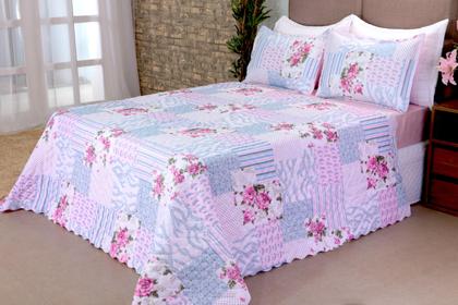 Imagem de KIT Colcha Cobre Leito Bouti Garden Queen Luxo Premium ~ 3 Peças ~