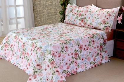 Imagem de KIT Colcha Cobre Leito Bouti Garden Queen Luxo Premium ~ 3 Peças