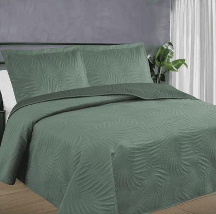 Imagem de Kit Colcha Cobre Leito Cama Casal Queen Dupla Face 3 Peças 200 Fios Matelado Brisa Luxo Toque Macio Aveludado