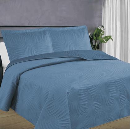 Imagem de Kit Colcha Cobre Leito Cama Super King Size Dupla Face 3 Peças 200 Fios Matelado Brisa Luxo Toque Macio Aveludado