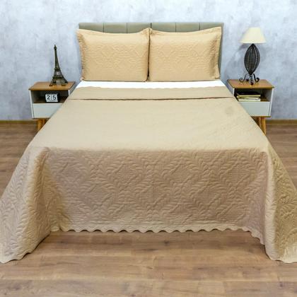 Imagem de Kit Colcha Cobre Leito Camili Queen Dupla Face 3 Peças Ultrassônico