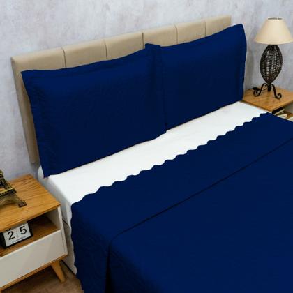 Imagem de Kit Colcha Cobre Leito Camili Queen Dupla Face 3 Peças Ultrassônico