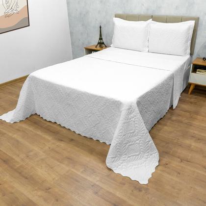 Imagem de Kit Colcha Cobre Leito Camili Queen Dupla Face 3 Peças Ultrassônico