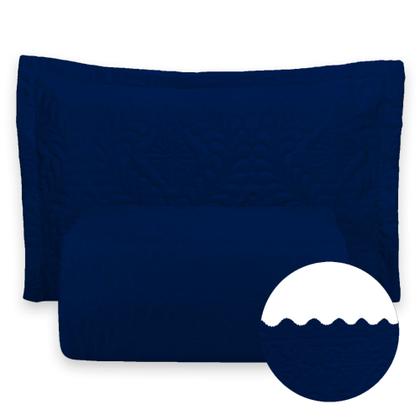 Imagem de Kit Colcha Cobre Leito Camili Queen Dupla Face 3 Peças Ultrassônico