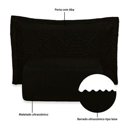 Imagem de Kit Colcha Cobre Leito Camili Solteiro Dupla Face 2 Peças Ultrassônico