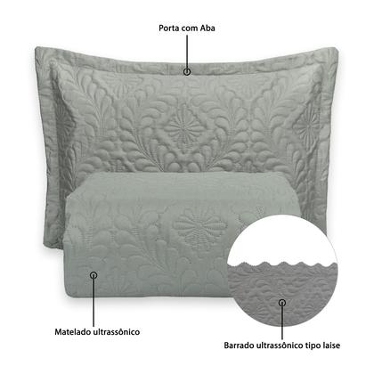 Imagem de Kit Colcha Cobre Leito Camili Super King Dupla Face 3 Peças Ultrassônico