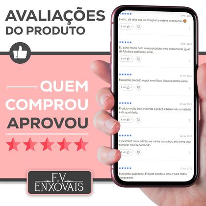 Imagem de Kit Colcha Cobre Leito Casal Padrão 3 peças Requinte Bordado Babado com Porta Travesseiro