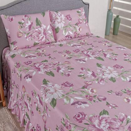 Imagem de Kit Colcha Cobre Leito Casal Padrão 400 Fios Toque Macio 3 Peças com Porta Travesseiro