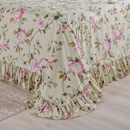 Imagem de Kit Colcha Cobre Leito Casal Padrão 400 Fios Toque Macio 3 Peças com Porta Travesseiro