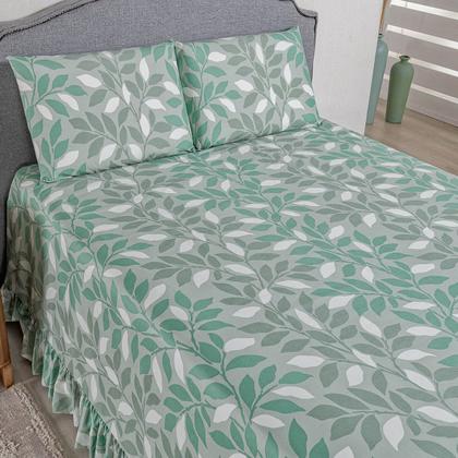 Imagem de Kit Colcha Cobre Leito Casal Padrão 400 Fios Toque Macio 3 Peças com Porta Travesseiro