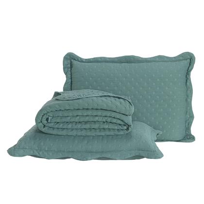 Imagem de Kit Colcha Cobre Leito Casal Queen Dupla Face 3 Peças 400 Fios Micropercal Com Porta Travesseiro Toque Macio Luxo Balle