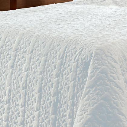 Imagem de Kit Colcha Cobre Leito Casal Queen Matelado Florido 03 peças