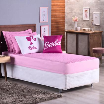 Imagem de Kit Colcha Cobre Leito Infantil Quarto Criança Solteiro 5 Pçs Matelado Sleep Elastico Menino Rosa Claro
