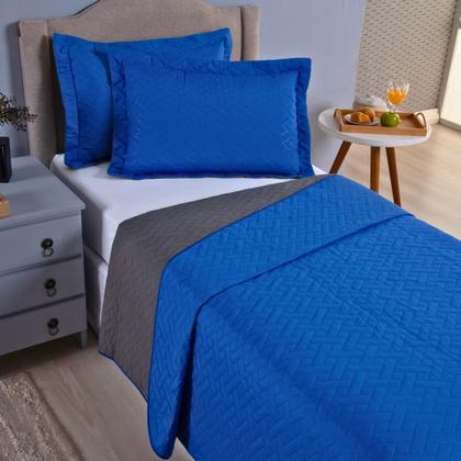 Imagem de Kit Colcha Cobre Leito Jogo Roupa Cama Box Solteiro 2 Pçs Matelado Dupla Face Quarto Menino Macio