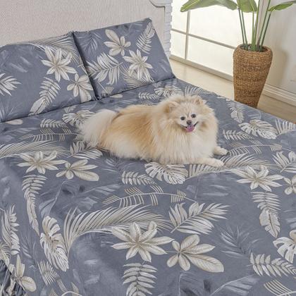 Imagem de Kit Colcha Cobre Leito King 200 Fios Toque Macio 3 Peças com Porta Travesseiro