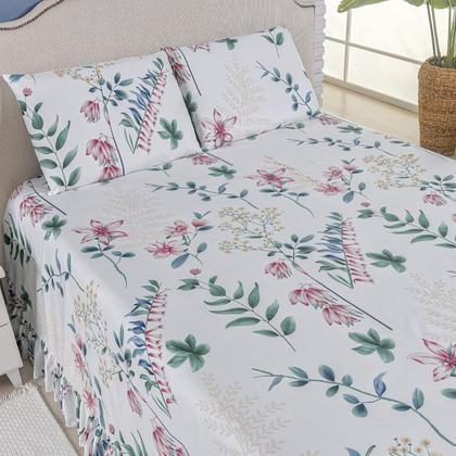 Imagem de Kit Colcha Cobre Leito King 200 Fios Toque Macio 3 Peças com Porta Travesseiro