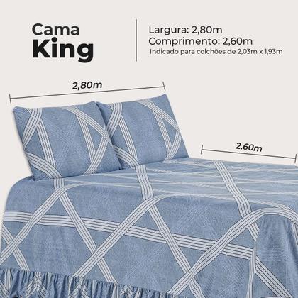 Imagem de Kit Colcha Cobre Leito King 200 Fios Toque Macio 3 Peças com Porta Travesseiro