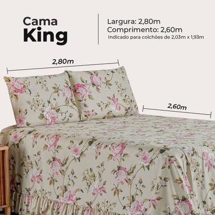 Imagem de Kit Colcha Cobre Leito King 200 Fios Toque Macio 3 Peças com Porta Travesseiro