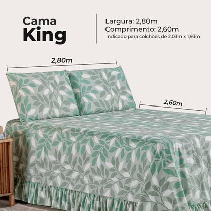 Imagem de Kit Colcha Cobre Leito King 200 Fios Toque Macio 3 Peças com Porta Travesseiro