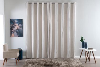 Imagem de Kit Colcha Cobre Leito King + Cortina 2 Metros Tecido Rústico Topázio 6 Peças