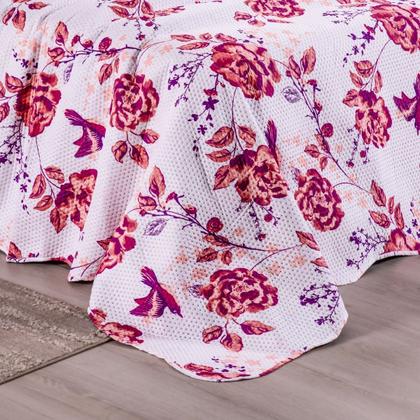 Imagem de Kit Colcha Cobre Leito Queen 3 Pçs Estampado Coleção Aria