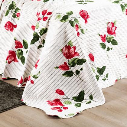 Imagem de Kit Colcha Cobre Leito Queen 3 Pçs Estampado Coleção Aria