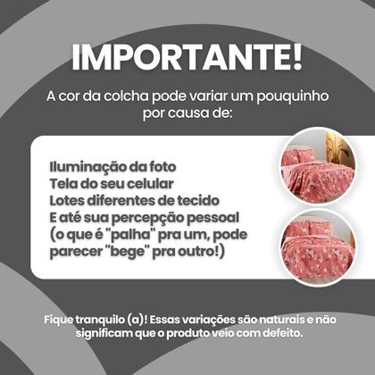 Imagem de Kit Colcha Cobre Leito Queen 3 Pçs Estampado Coleção Aria