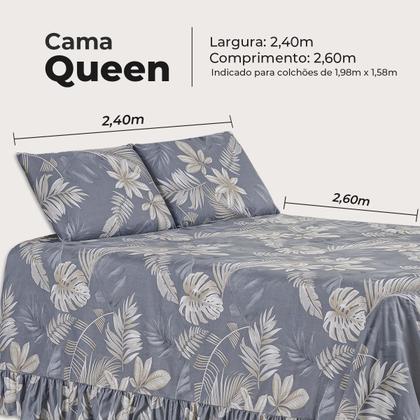 Imagem de Kit Colcha Cobre Leito Queen 400 Fios Toque Macio 3 Peças com Porta Travesseiro