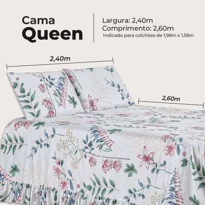 Imagem de Kit Colcha Cobre Leito Queen 400 Fios Toque Macio 3 Peças com Porta Travesseiro