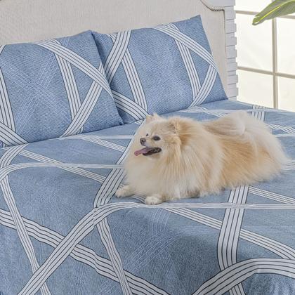 Imagem de Kit Colcha Cobre Leito Queen 400 Fios Toque Macio 3 Peças com Porta Travesseiro