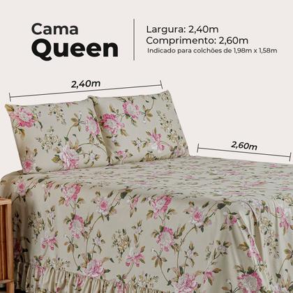 Imagem de Kit Colcha Cobre Leito Queen 400 Fios Toque Macio 3 Peças com Porta Travesseiro