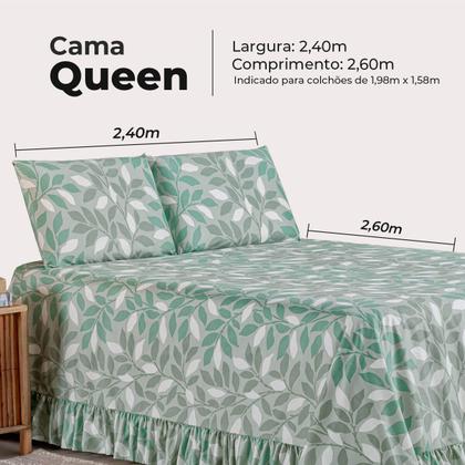 Imagem de Kit Colcha Cobre Leito Queen 400 Fios Toque Macio 3 Peças com Porta Travesseiro