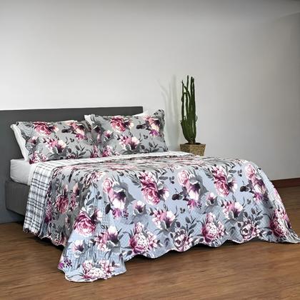 Imagem de Kit Colcha CobreLeito Super King Estampado Dupla Face Lepper