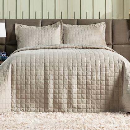 Imagem de Kit Colcha Matelassê Percal 300 fios Basic Casal 07 Peças 100% Poliéster - Bege Moon