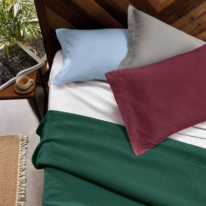 Imagem de Kit Colcha Queen Algodão Piquet Gênova Cores Teka 3 Peças