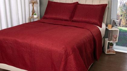 Imagem de Kit Colcha Queen Patchwork Lisa 3 Peças Realce Premium