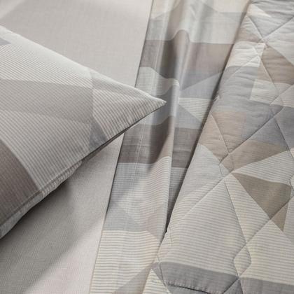 Imagem de Kit Colcha Solteiro 160 Fios Karsten 2 Peças Blasius Cinza