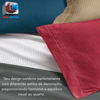 Imagem de Kit Colcha Solteiro Piquet Teka Gênova 100% Algodão Liso 2pçs