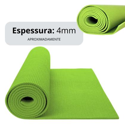 Imagem de Kit Colchonete 1,73m + Extensor Elastico 1 Via Tensao Forte para Pilates e Exercicios  Liveup Sports 