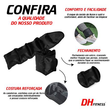 Imagem de Kit Colchonete Dobrável D50 Academia Maleta Com Par Caneleiras 3Kg Profissionais de para Treinar Pernas em Casa e na Academia