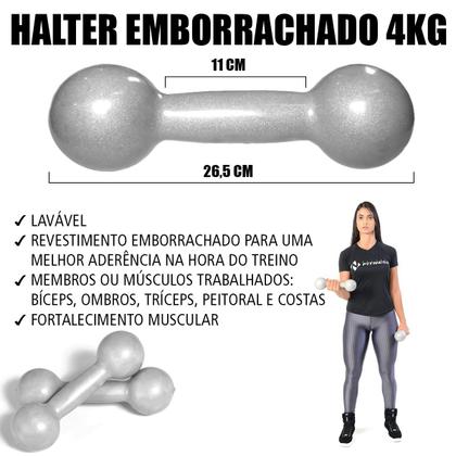 Imagem de Kit Colchonete + Halteres de 4kg + Caneleiras de 4kg + Corda de Pular Academia Fitness Musculação