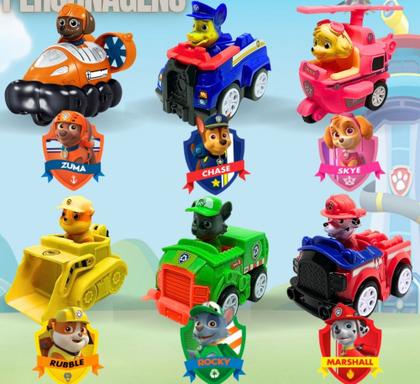 Imagem de Kit Coleção 9 Carrinhos Patrulha Canina Fricção Brinquedos