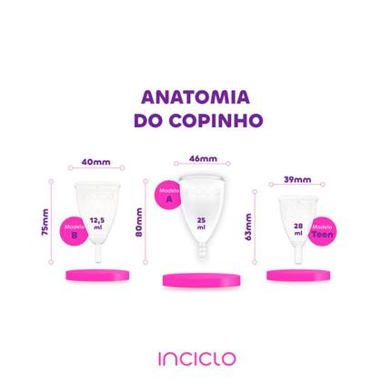 Imagem de Kit coletor menstrual inciclo modelo a ou b  mais  copo esterilizador