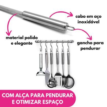 Imagem de Kit Colher Arroz Grande Preparar Servir Mesa Preparo Refeições Restaurante Em Inox