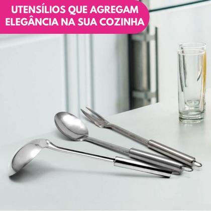 Imagem de Kit Colher Arroz Grande Preparar Servir Mesa Preparo Refeições Restaurante Em Inox