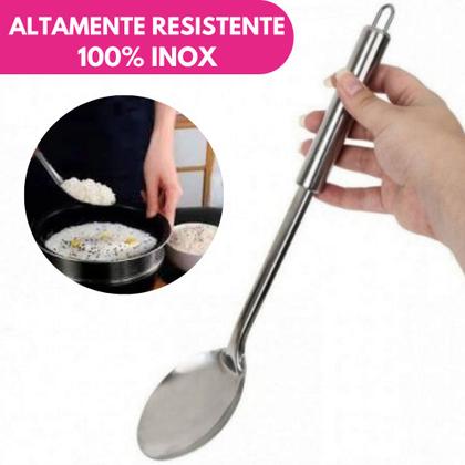 Imagem de Kit Colher Arroz Grande Preparar Servir Mesa Preparo Refeições Restaurante Em Inox
