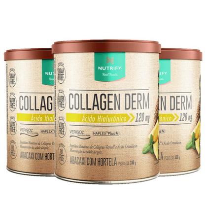 Imagem de kit Collagen Derm (330g) Nutrify Abacaxi c/ Hortela 3 unidades