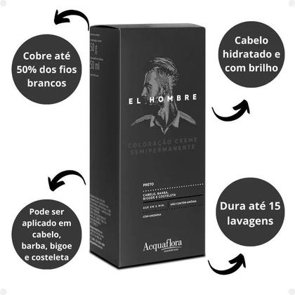 Imagem de Kit Coloração Creme Semipermanente El Hombre - Grisalho