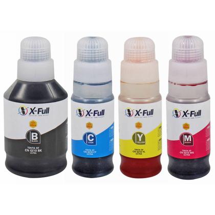 Imagem de Kit Colorido Tinta X-Full Compatível para GI10 GI11 Corante para GM2010 GM2050 G5010 G5070 G6020 G2160 G3160